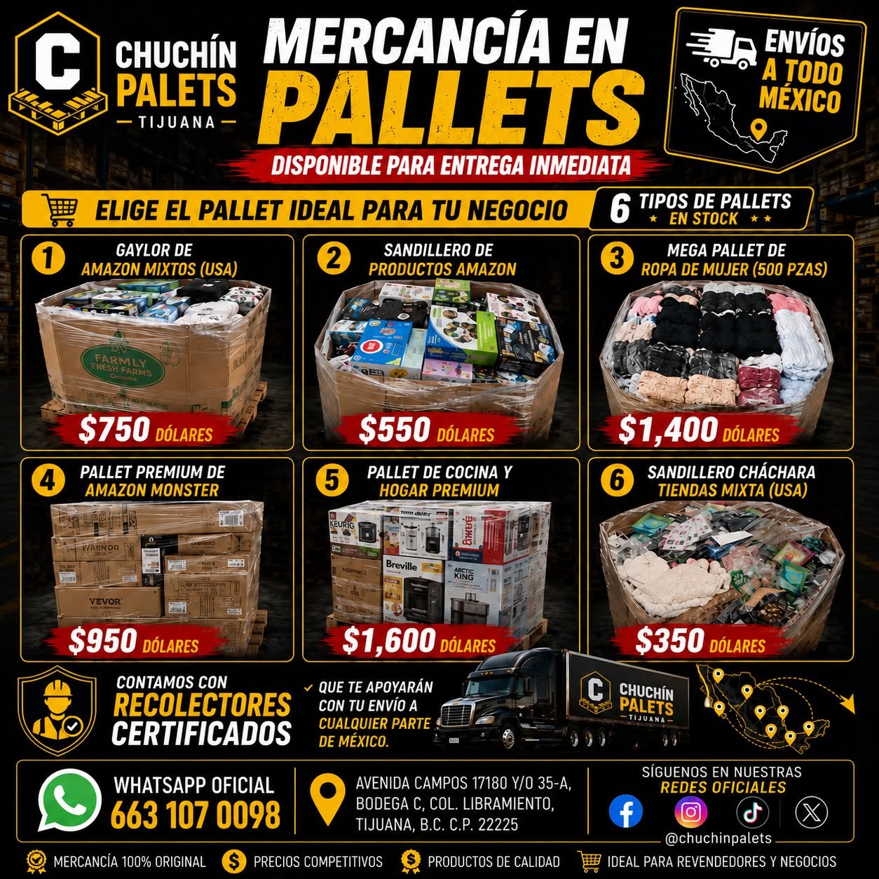 Catálogo de palets disponibles en Chuchin Palets